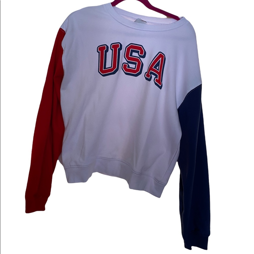 Women's USA Colorblock Graphic Sweatshirt Medium